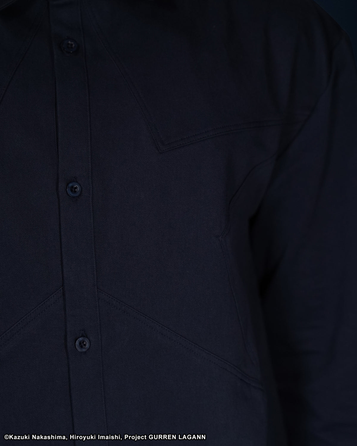 SIMON GURREN LAGANN BUTTON UP NAVY