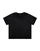 black vintage washed harpy tee with embroidered stitching 