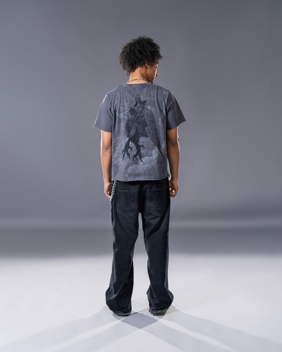 Grey dark fantasy harpy queen relaxed tee