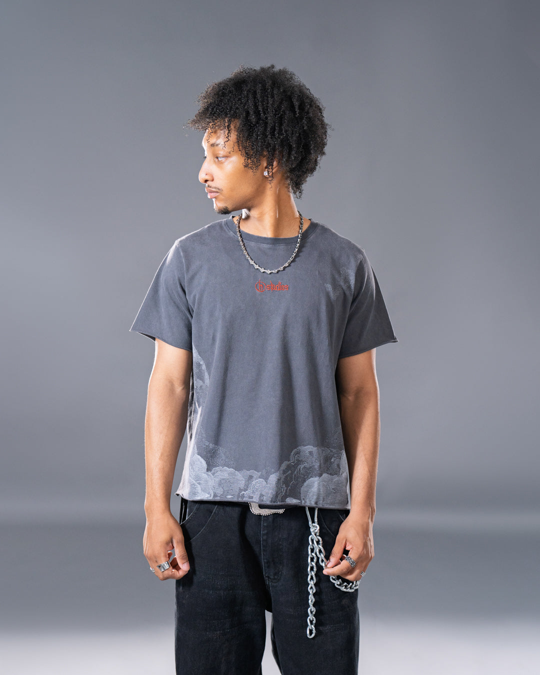 Grey dark fantasy harpy queen relaxed tee