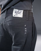 black pleated bootcut straight leg trousers
