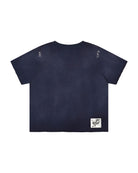 Navy relaxed harpy tee with embroidered stitch details