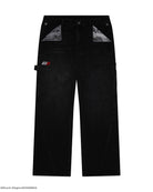 Initial D mule ear black denim jeans