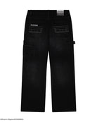Initial D mule ear black denim jeans