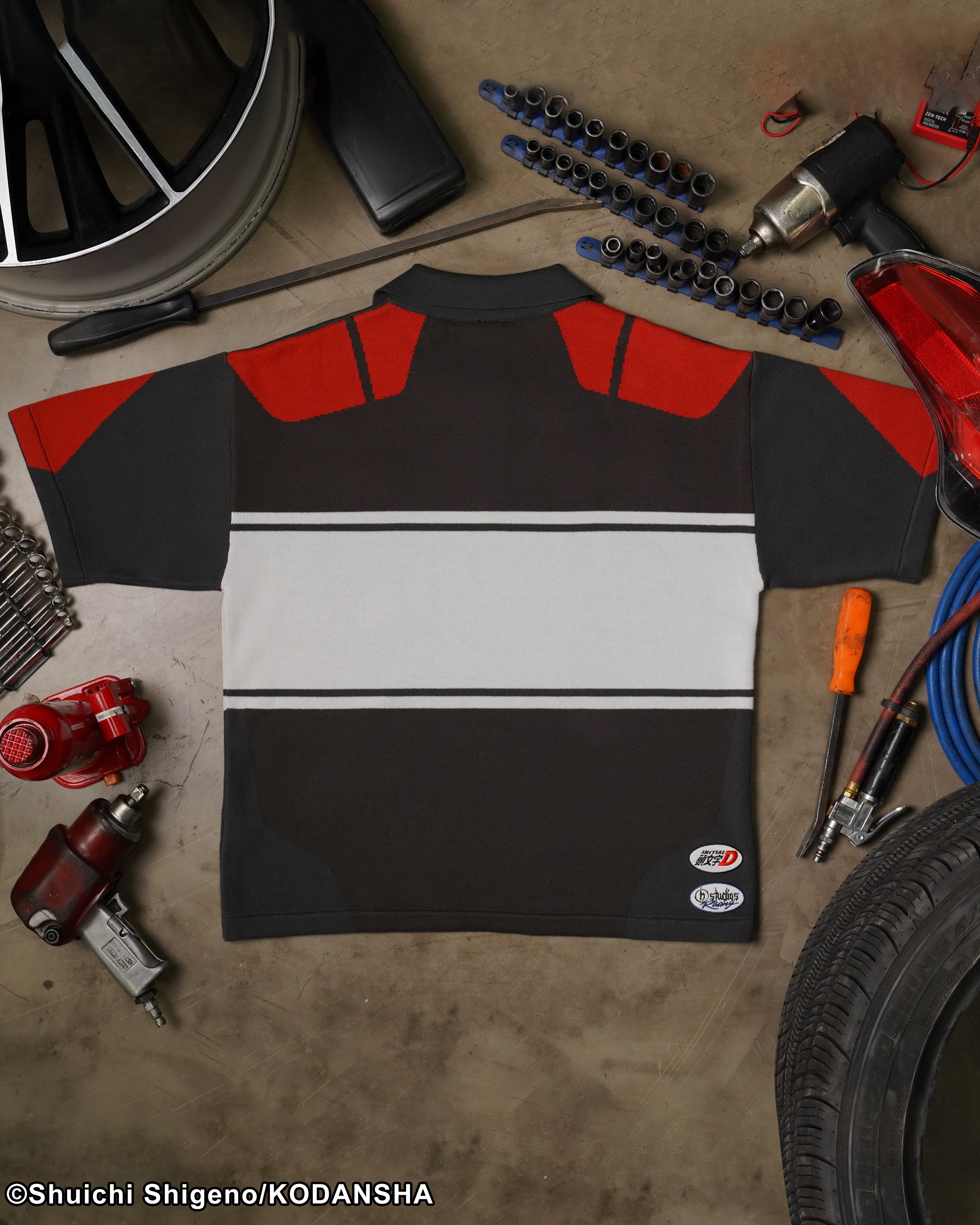 Initial D racing knitted polo tee 