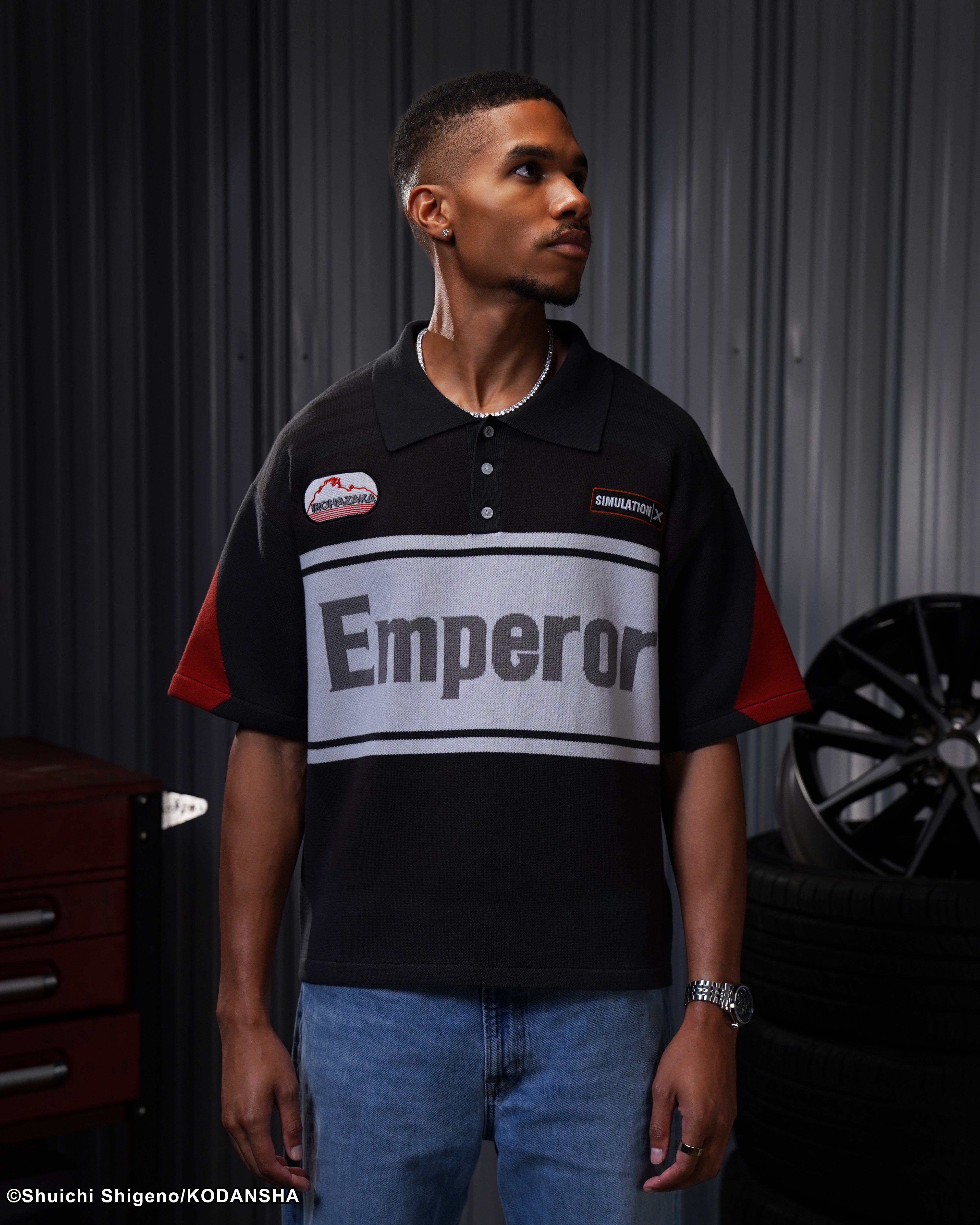 Initial D racing knitted polo tee 