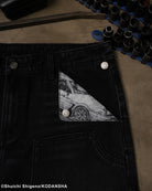 Initial D mule ear black denim jeans