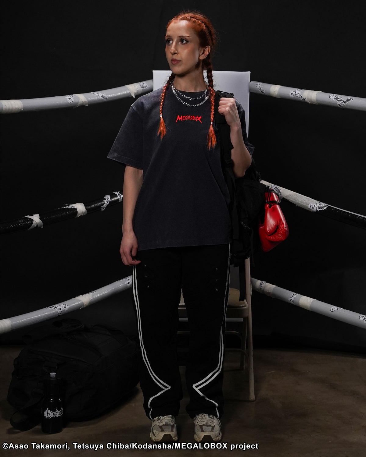 MEGALOBOX BLACK BOXING TEE SHIRT 