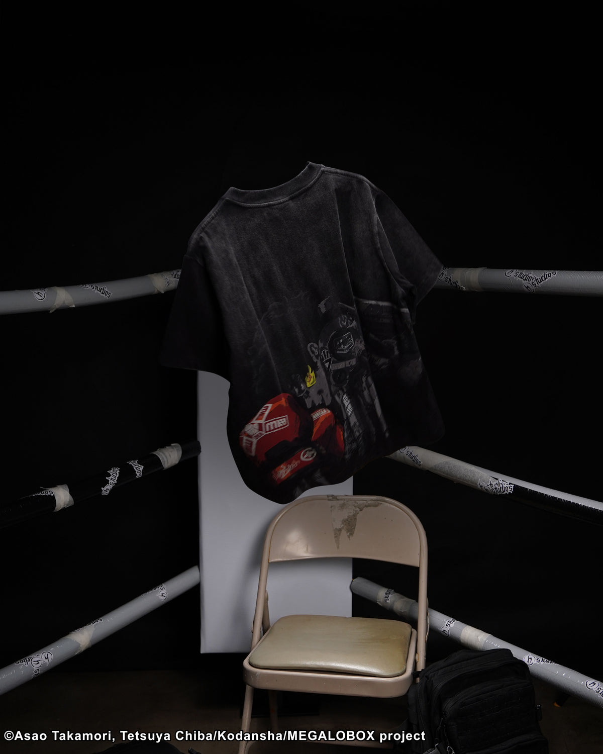 MEGALOBOX BLACK BOXING TEE SHIRT 