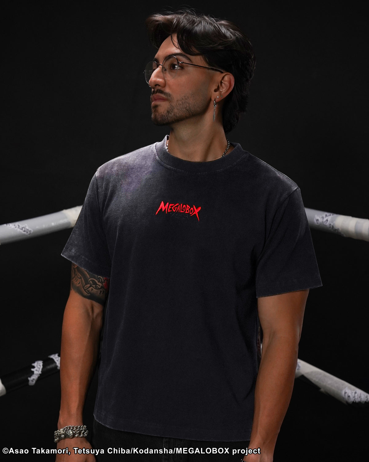 MEGALOBOX BLACK BOXING TEE SHIRT 