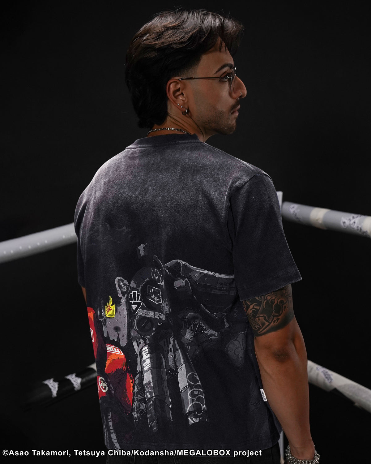 MEGALOBOX BLACK BOXING TEE SHIRT 
