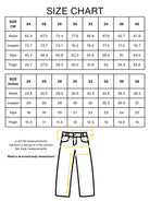 size chart denim jeans 2026