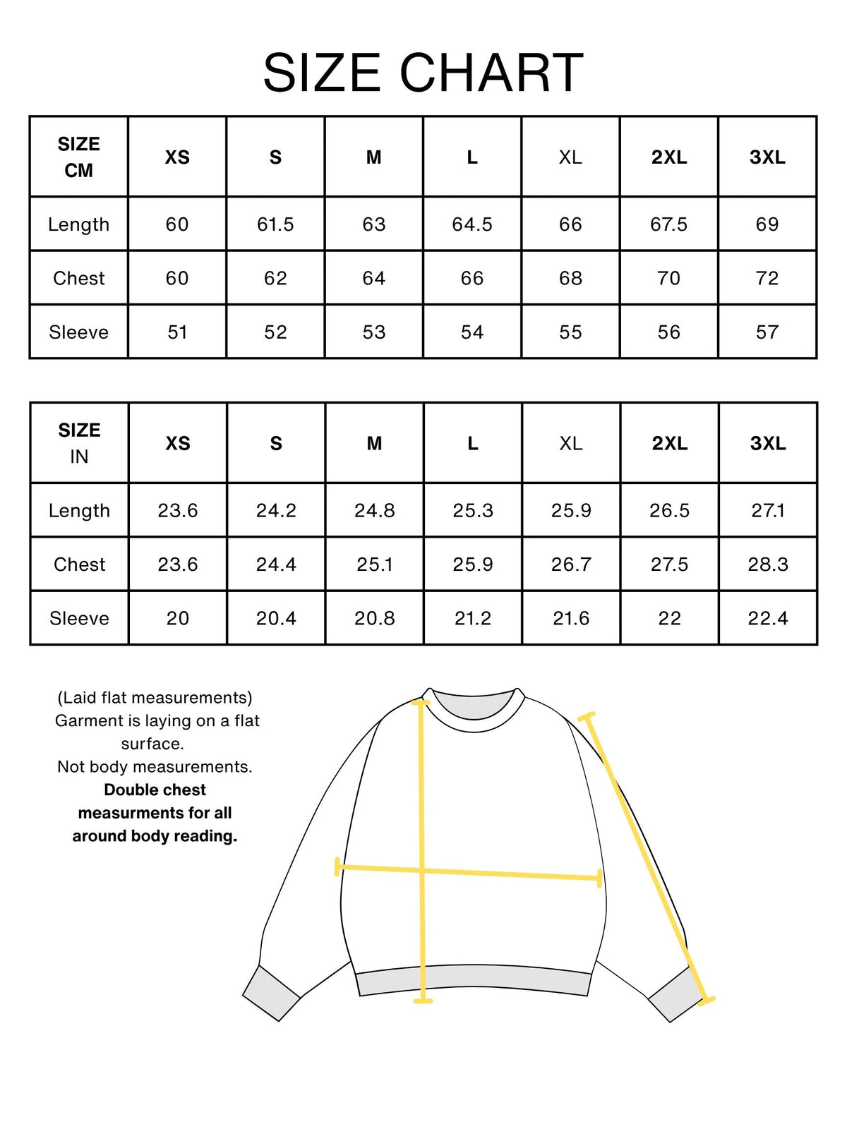 FMAB CABLE KNIT SIZE CHART 