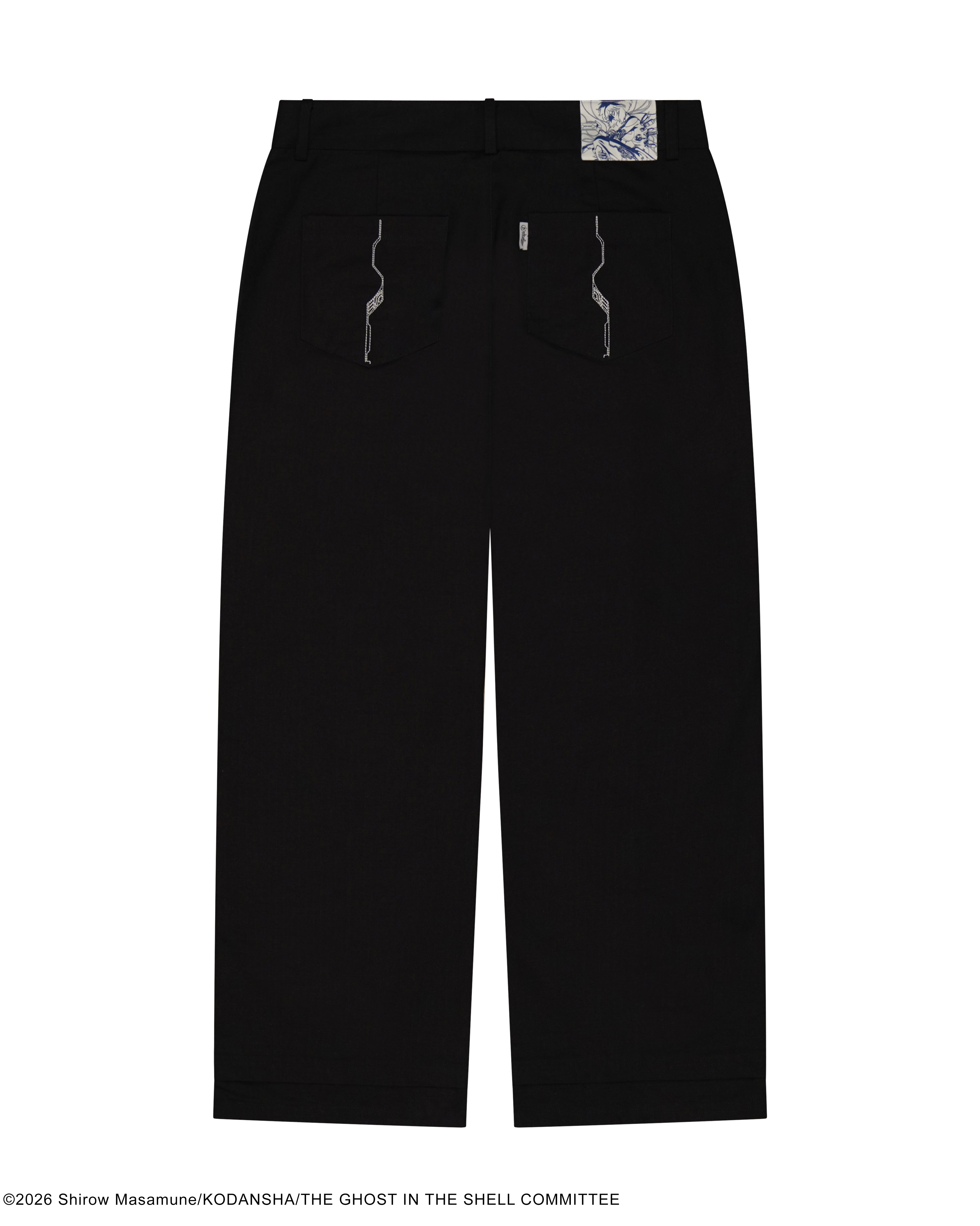 The Ghost in the Shell Ghost splice trousers in black 
