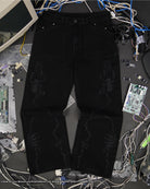 The Ghost in the Shell, black  cyber denim jeans
