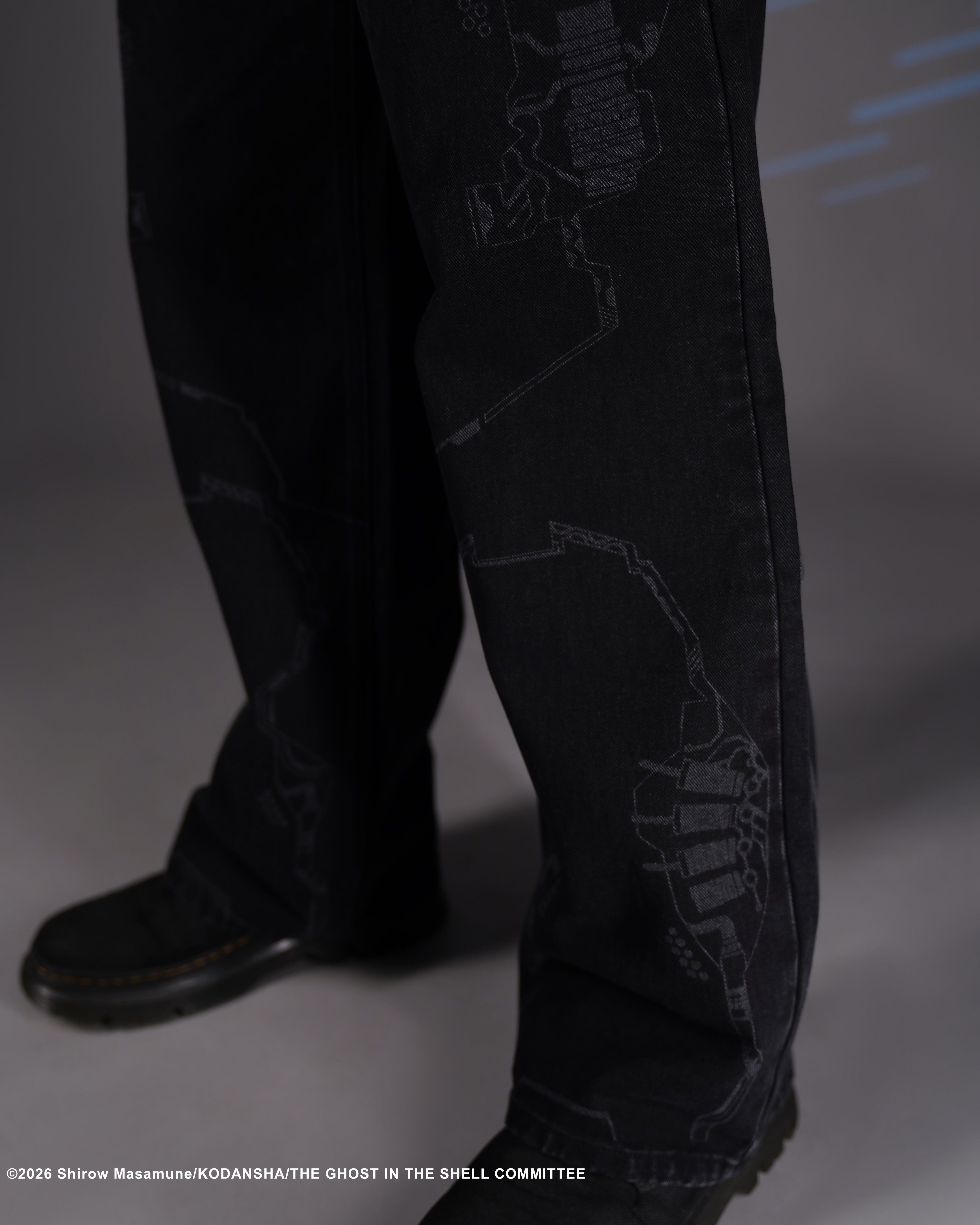 The Ghost in the Shell, black  cyber denim jeans