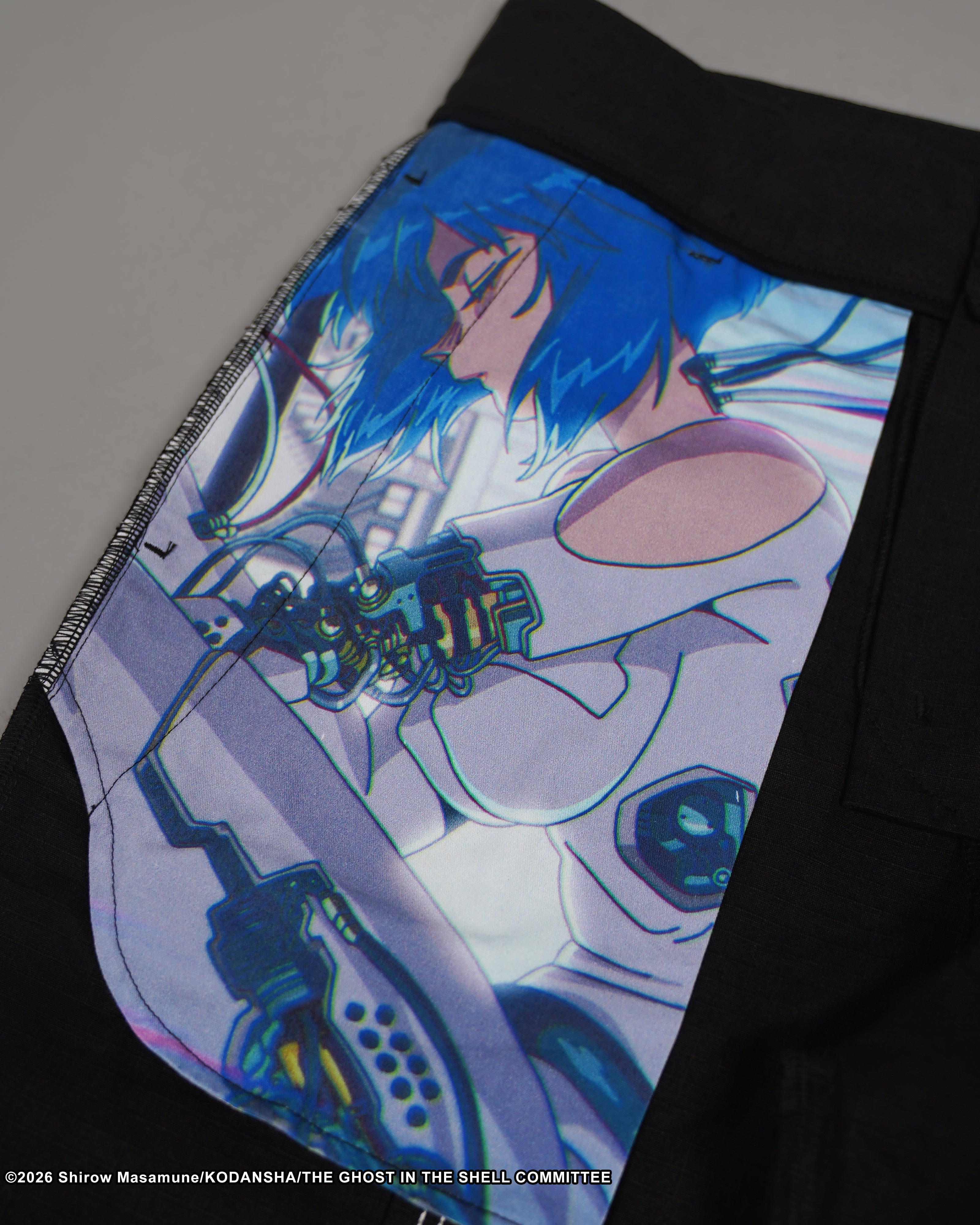 The Ghost in the Shell Ghost splice trousers in black 