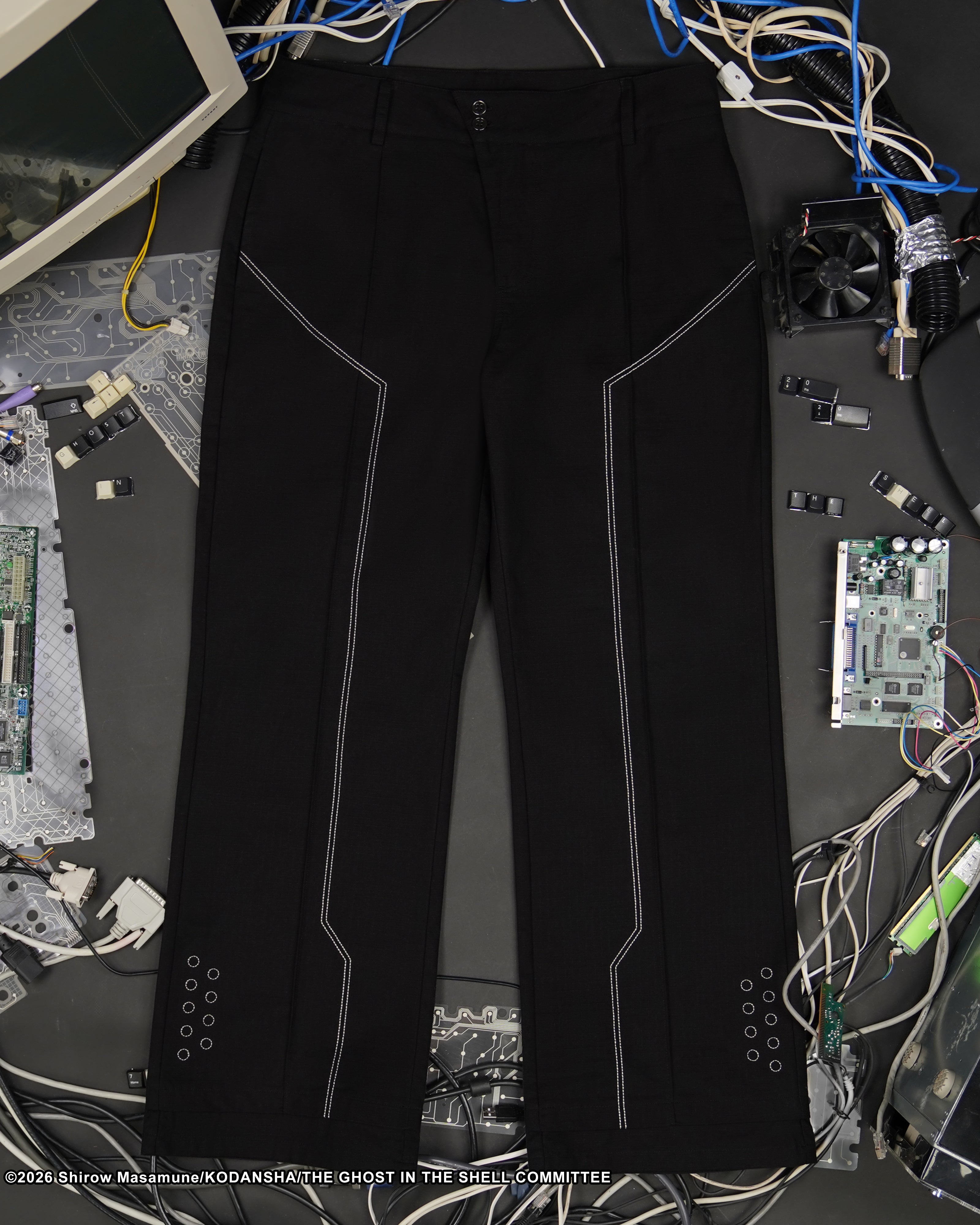 The Ghost in the Shell Ghost splice trousers in black 