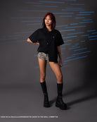 The Ghost in the Shell black ghost splice button up