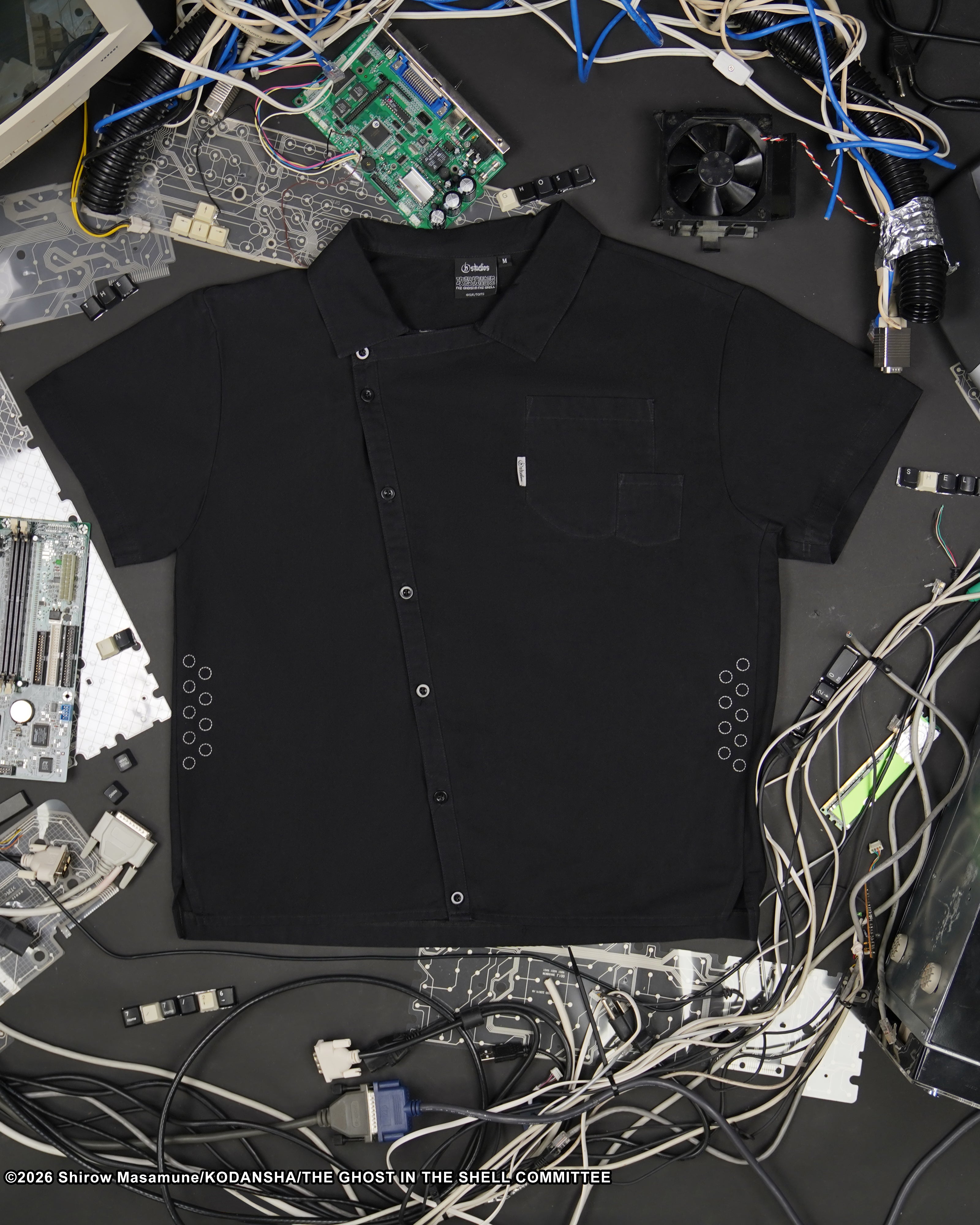 The Ghost in the Shell black ghost splice button up