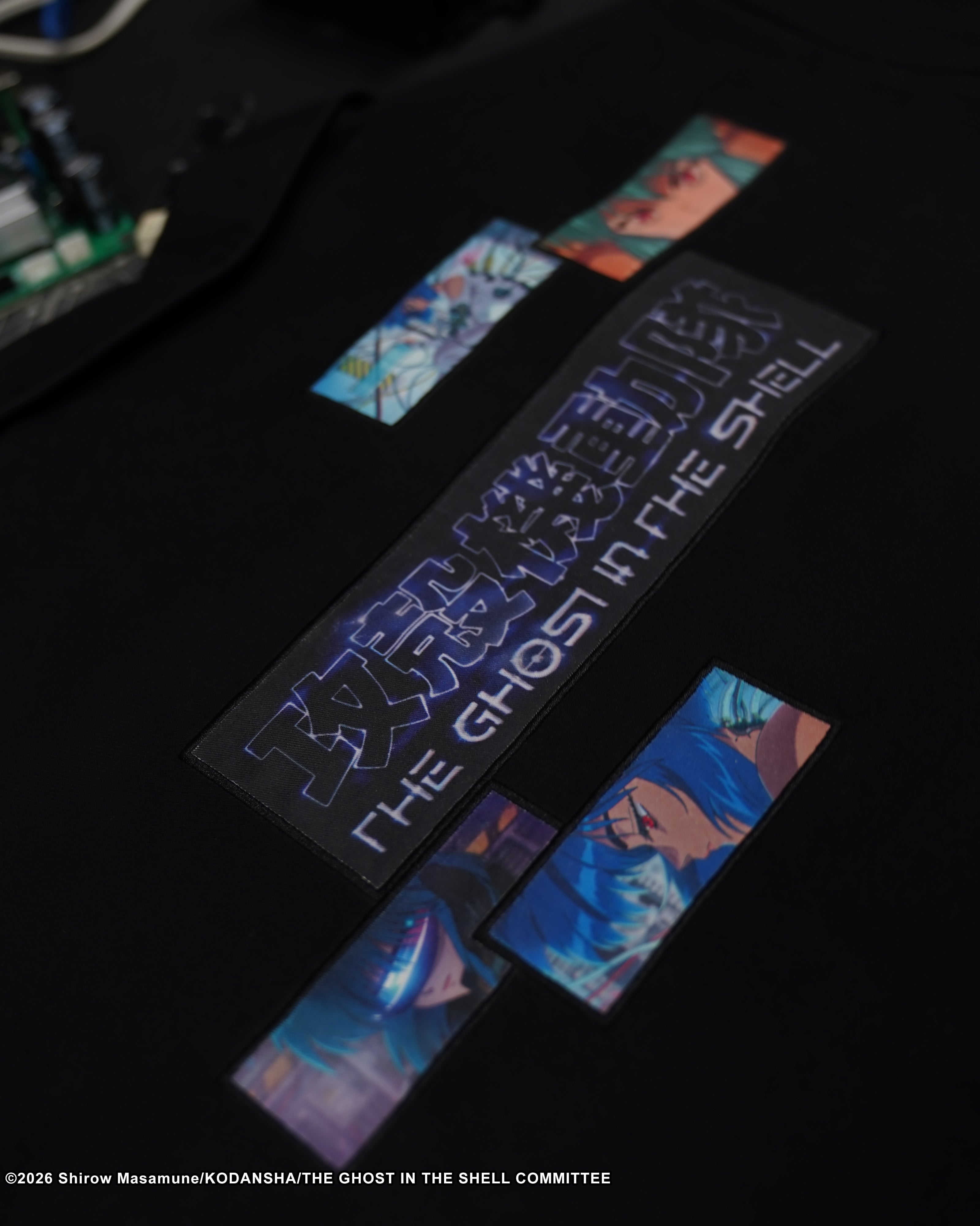 The Ghost in the Shell black ghost splice button up