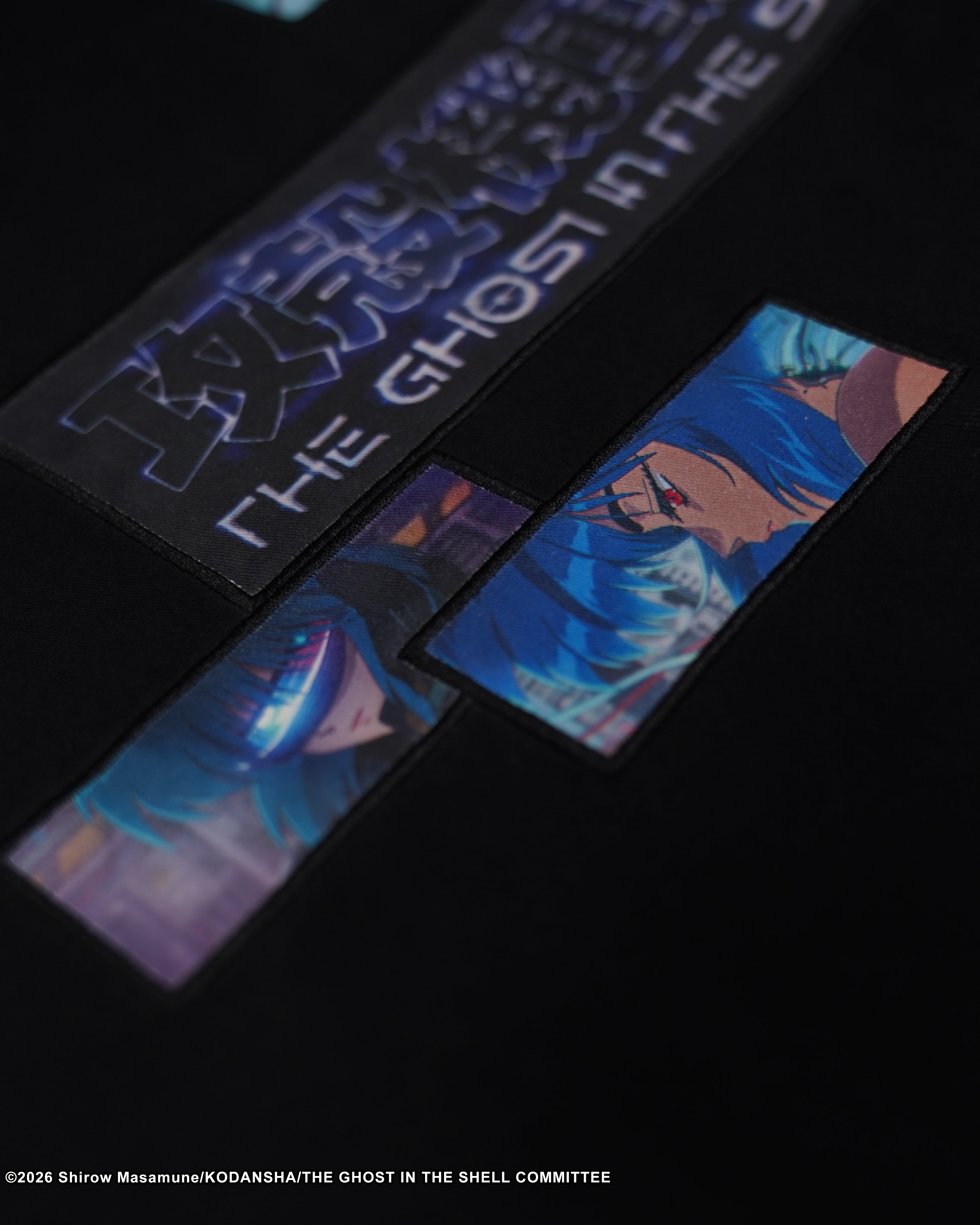 The Ghost in the Shell black ghost splice button up
