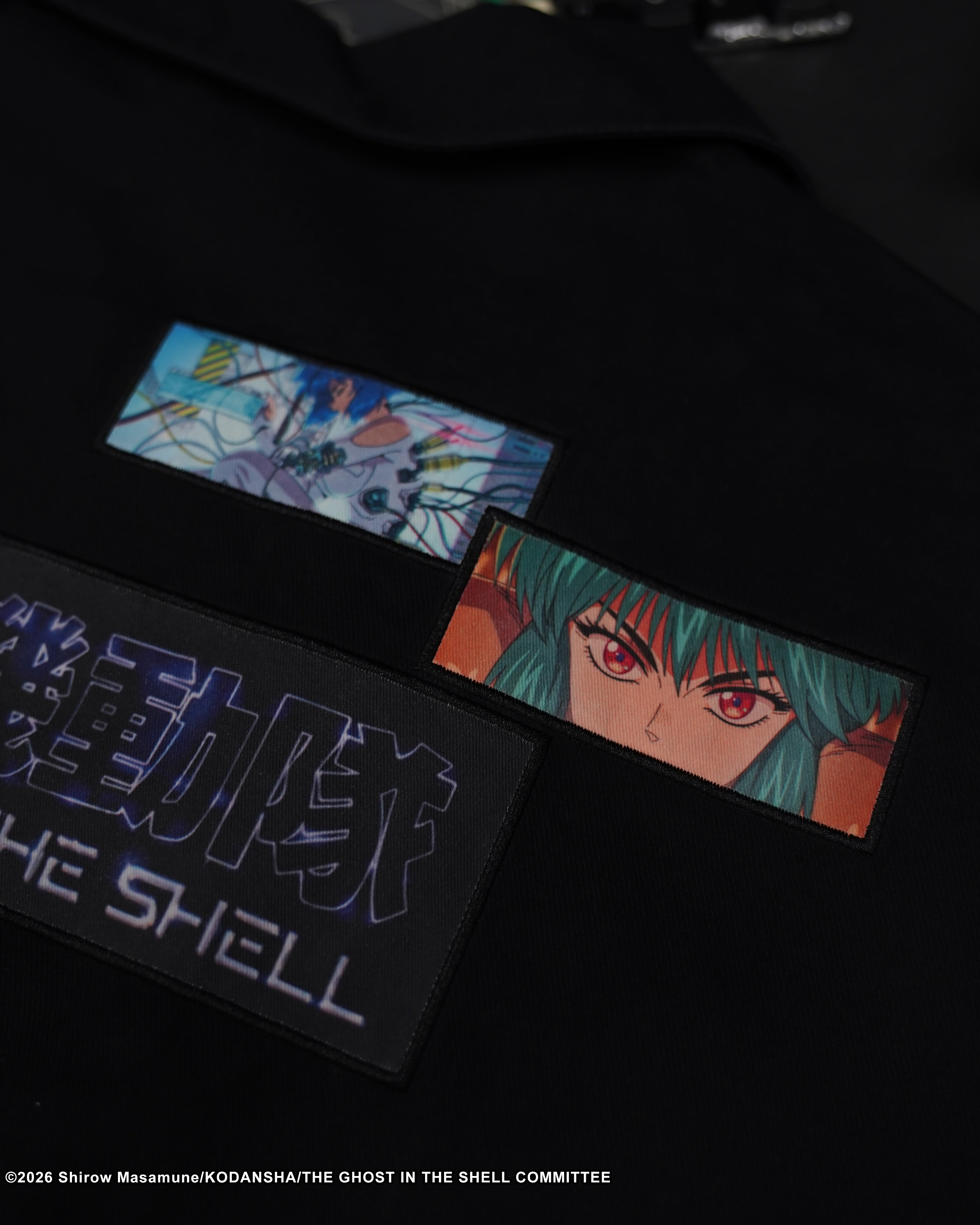 The Ghost in the Shell black ghost splice button up