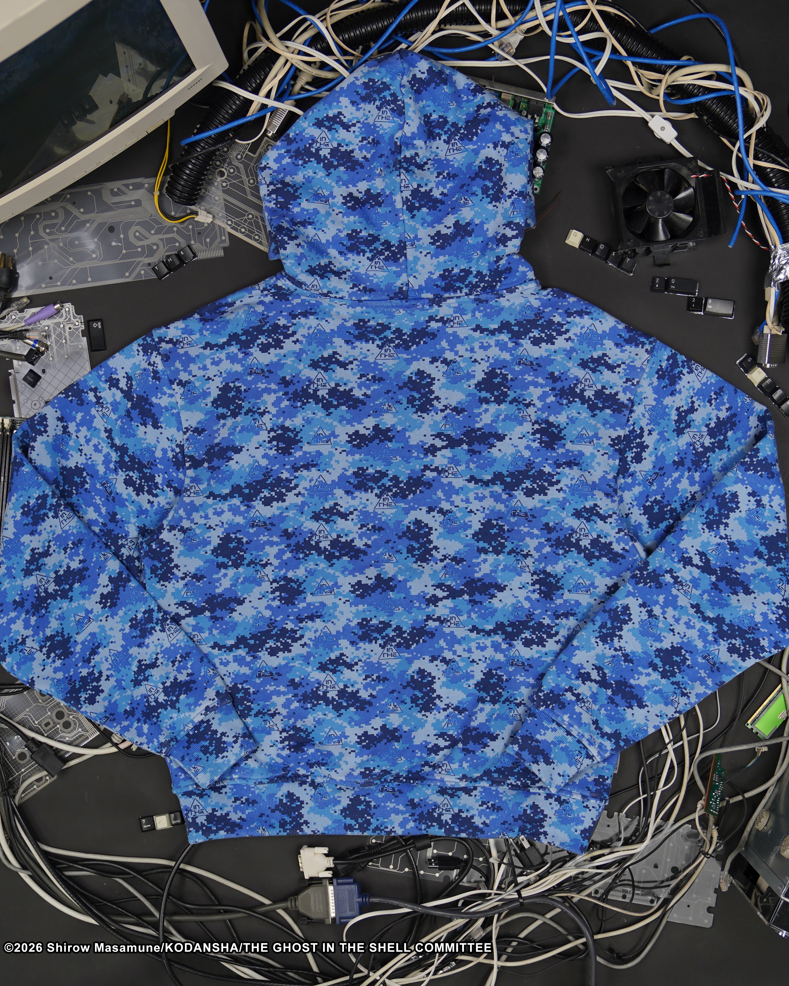 The Ghost in the Shell digital blue camo hoodie