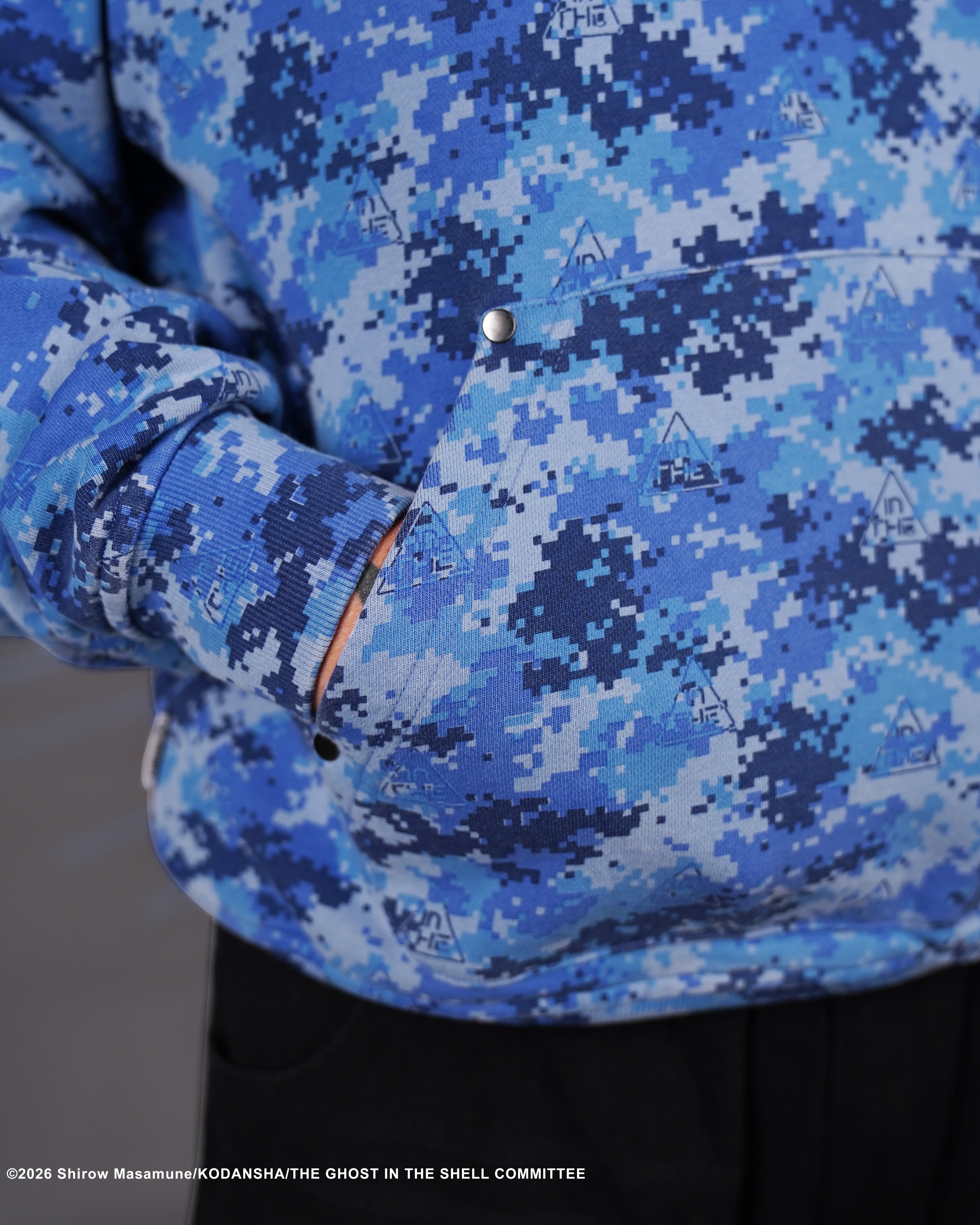 The Ghost in the Shell digital blue camo hoodie