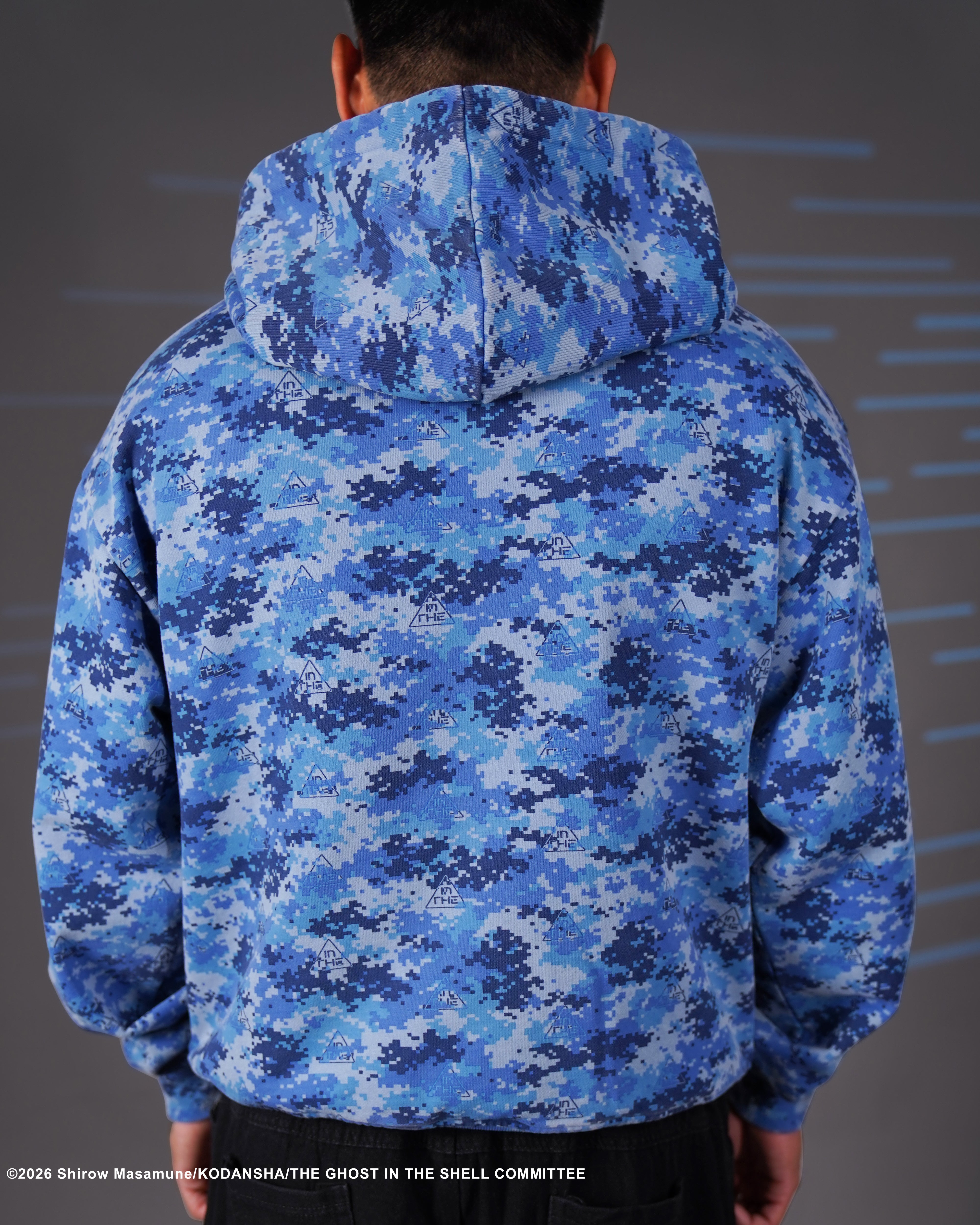 The Ghost in the Shell digital blue camo hoodie